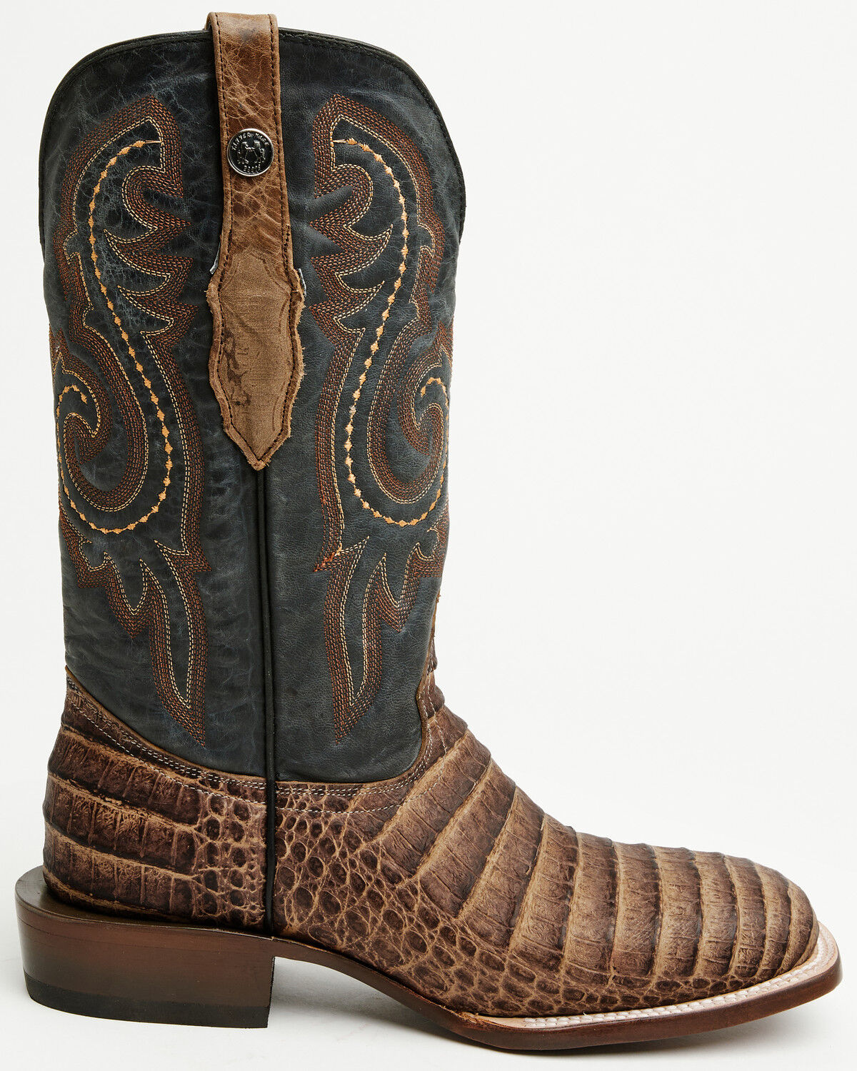 Tanner Mark Men's Exotic Caiman Print Western Boots - Broad Square Toe