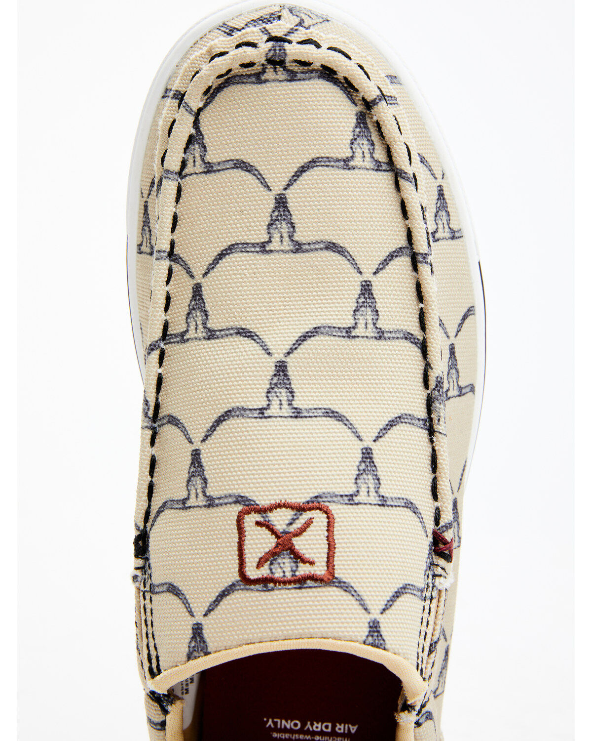 Image #6 - Twisted X Women's Steerhead Skull Print Slip-On Casual Shoe - Moc Toe, Beige/khaki, hi-res
