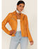 Mauritius Leather Women's Sofia Moto Leather Jacket , Orange, hi-res
