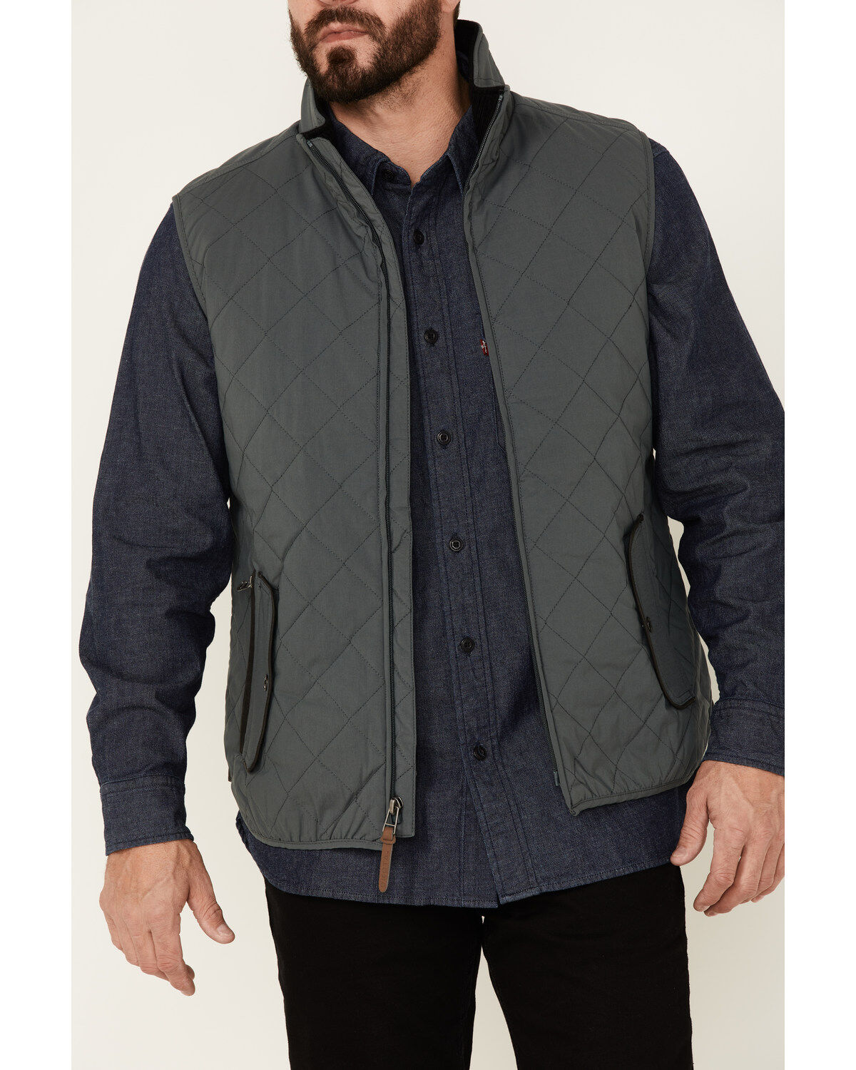 Image #3 - Dakota Grizzly Men's Slate Nolan Zip-Front Quilted Vest, Grey, hi-res