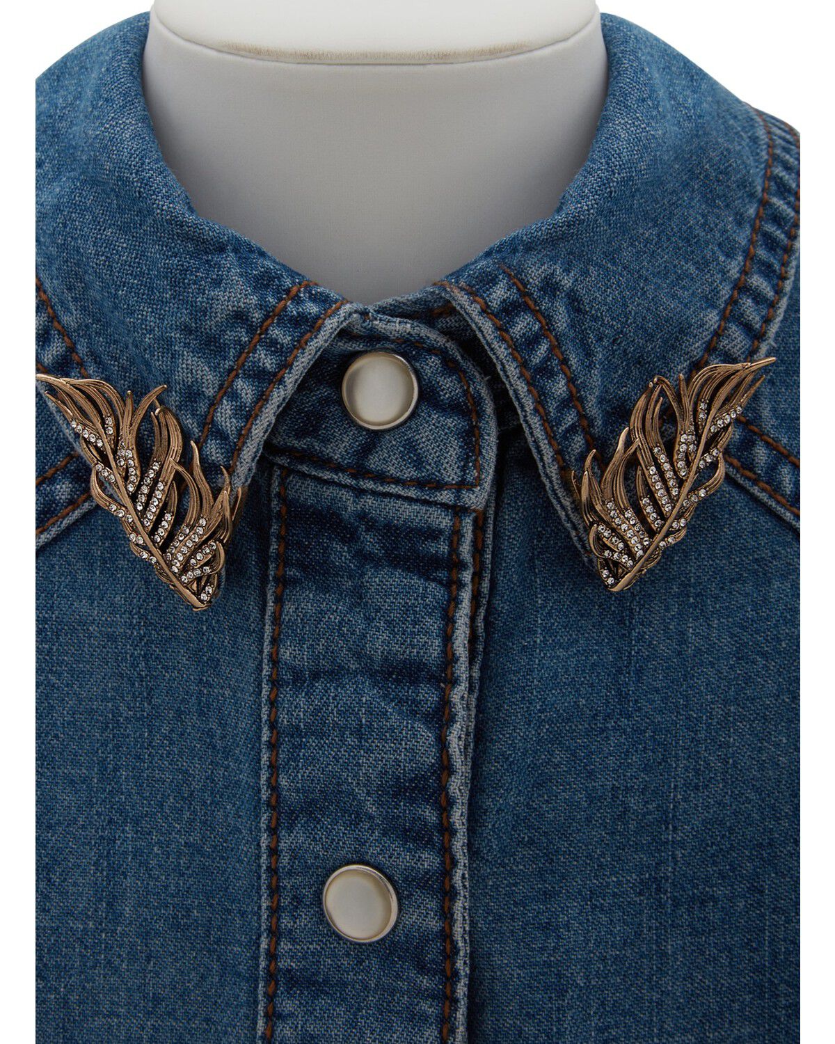 Image #2 - Lainey Wilson Women's Feather Collar Clips, Gold, hi-res
