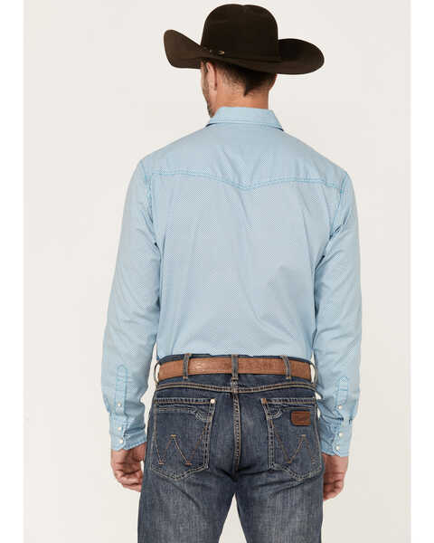 Wrangler 20x Men's Geo Print Long Sleeve Snap Western Shirt, Teal, hi-res