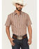 Image #1 - Cody James Men's Delaware Striped Short Sleeve Button-Down Stretch Western Shirt, Brown, hi-res