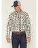 Image #2 - Cody James Men's FR Dalton Plaid Print Snap Stretch Work Shirt, Cream, hi-res