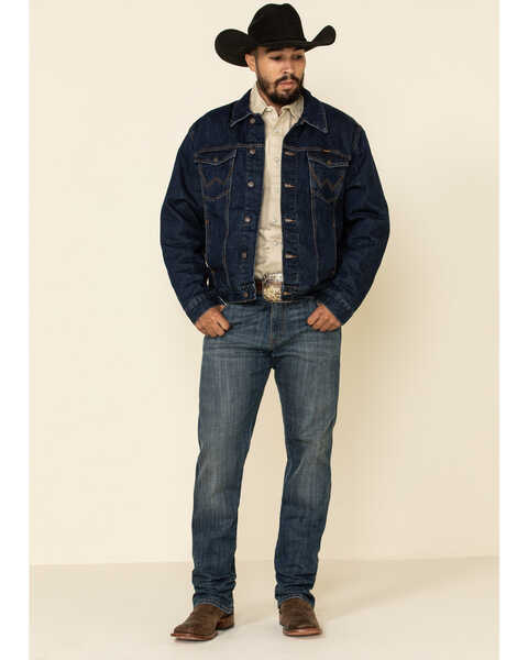 Image #2 - Wrangler Men's Faded Indigo Plaid Lined Denim Jacket , , hi-res