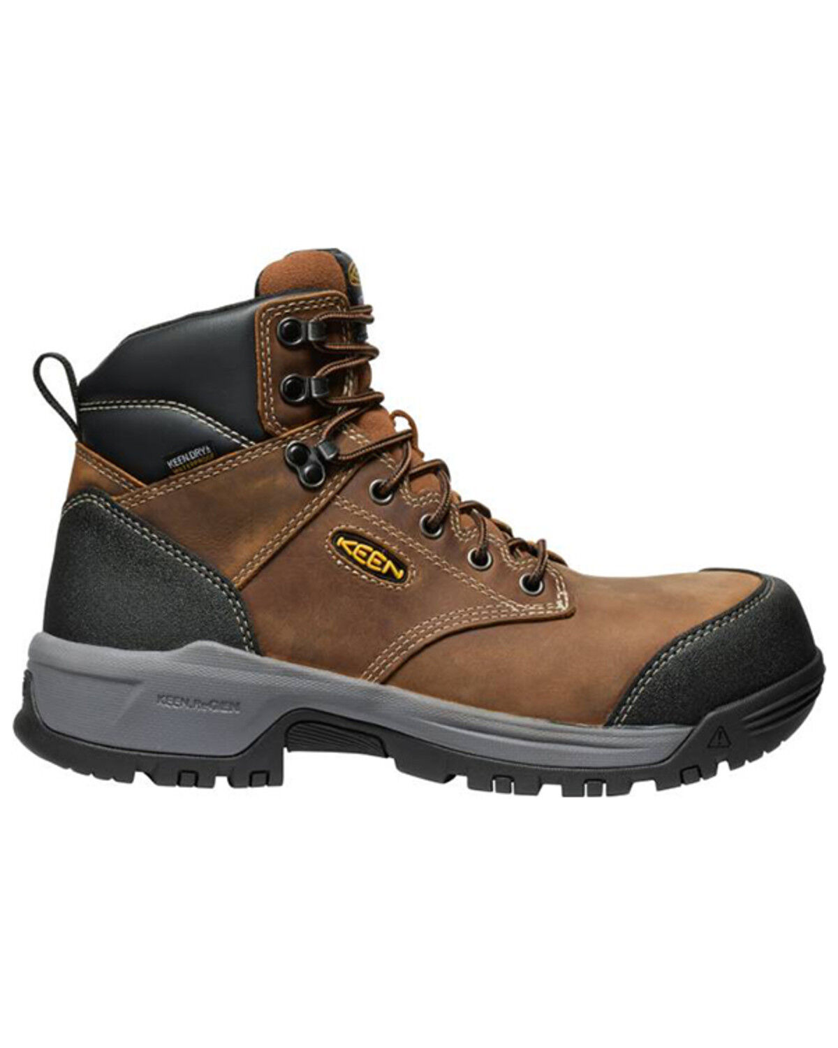 Image #2 - Keen Men's 6" Evanston Waterproof Work Boots - Carbon Toe, Black, hi-res