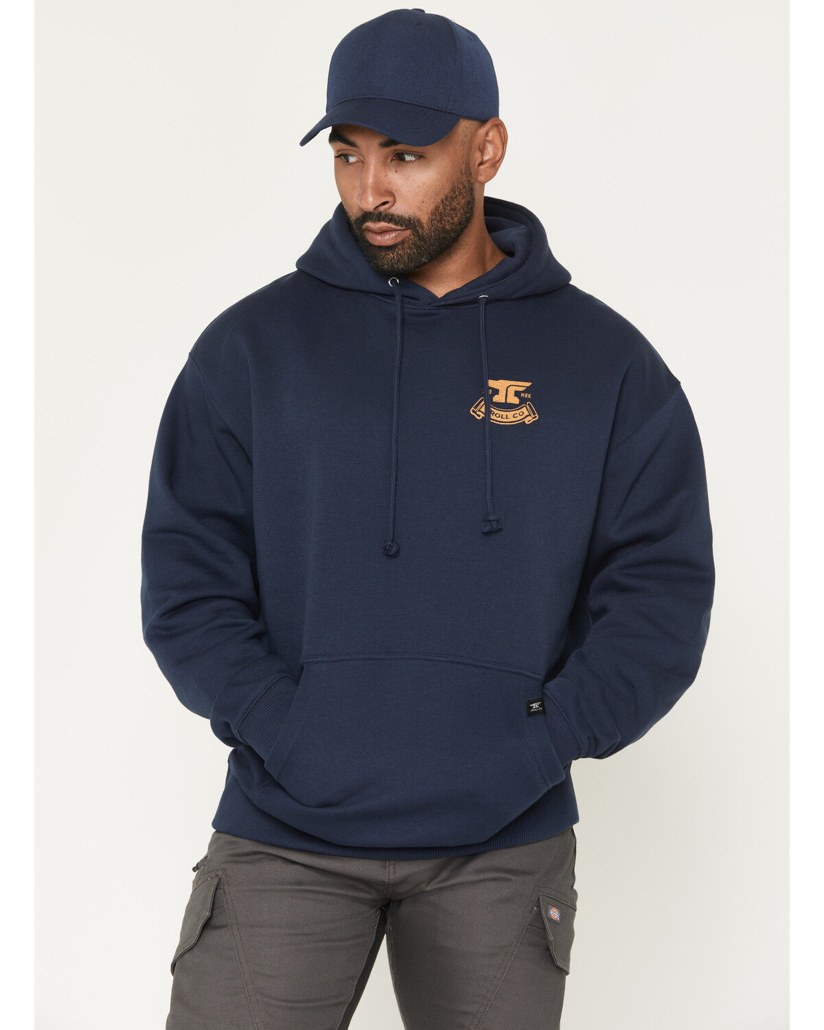 Image #2 - Troll Co Men's Haggler Hooded Sweatshirt, Navy, hi-res