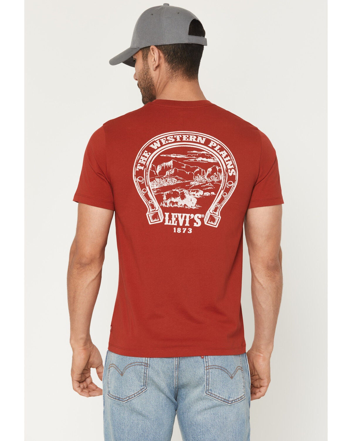 Levi's Men's Horseshoe Logo Short Sleeve Graphic T-Shirt, Red, hi-res