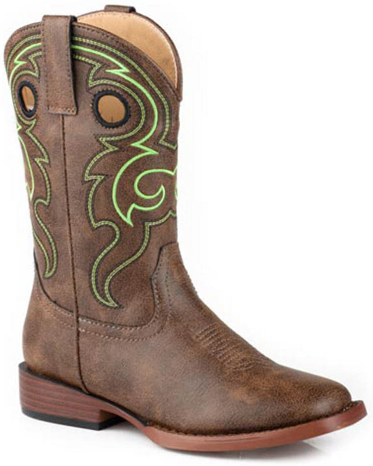 Image #1 - Roper Little Boys' Reno Western Boots - Broad Square Toe, Brown, hi-res