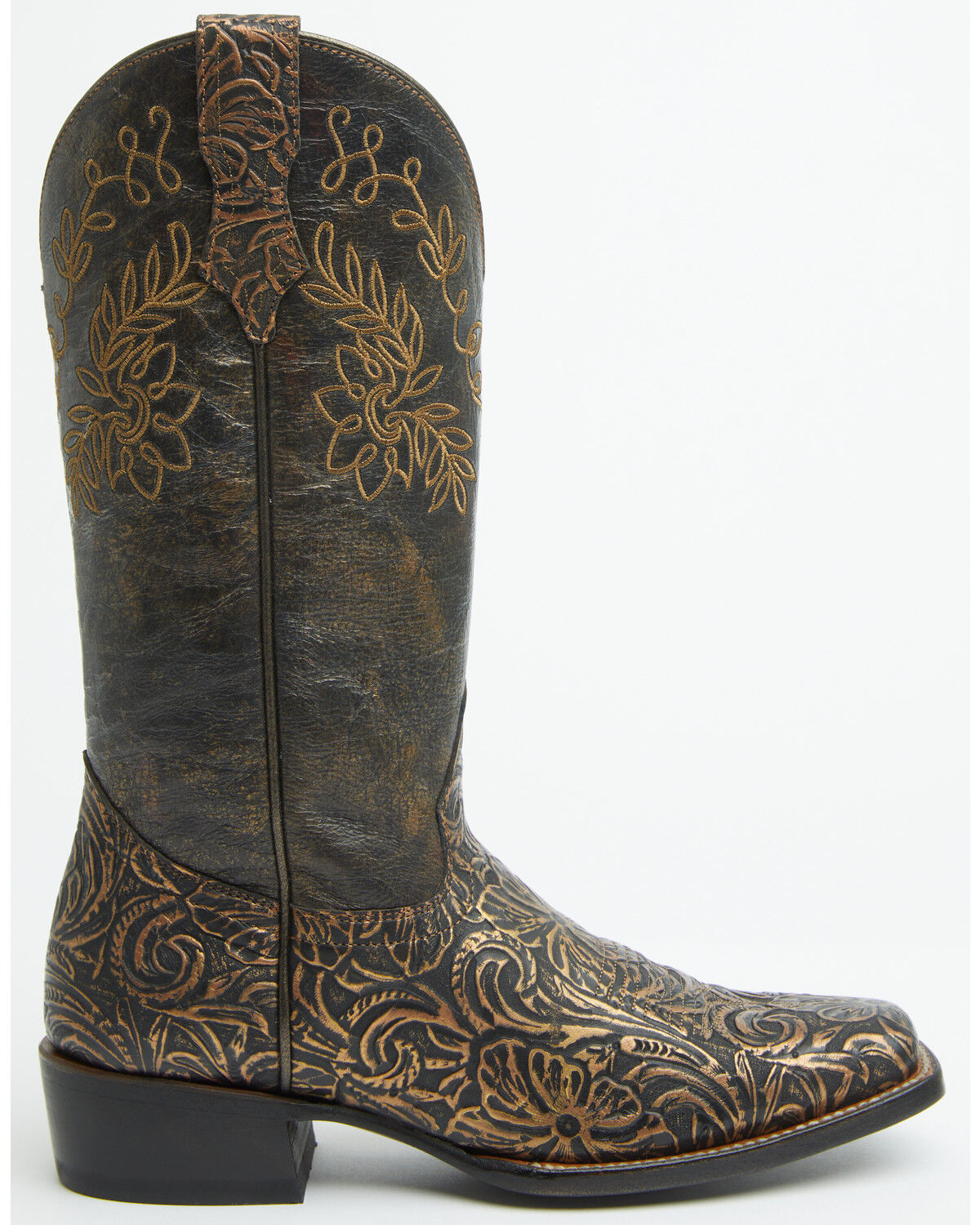 Image #2 - Shyanne Women's Winona Embossed Western Boots - Square Toe, Bronze, hi-res