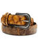 Cody James Men's Camel Embroidered Pirarucu Belt , Camel, hi-res