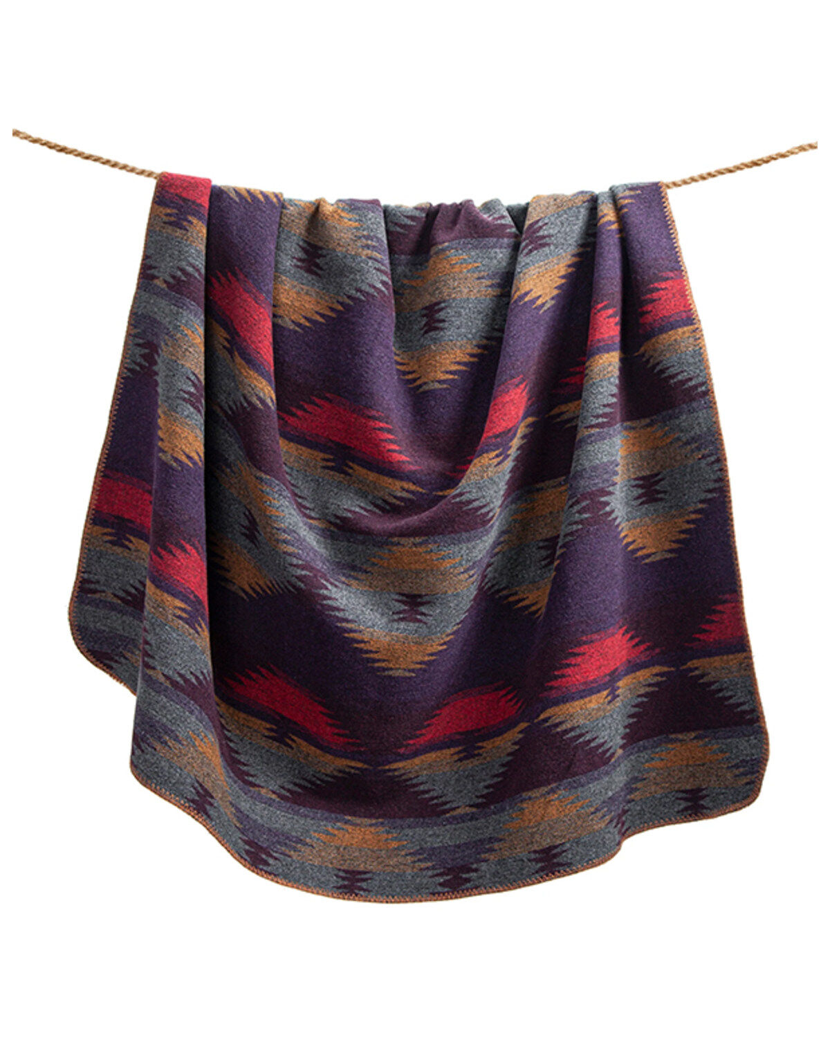 Image #2 - HiEnd Accents Gila Wool Blend Full/Queen Blanket Set - 3 Piece, Multi, hi-res