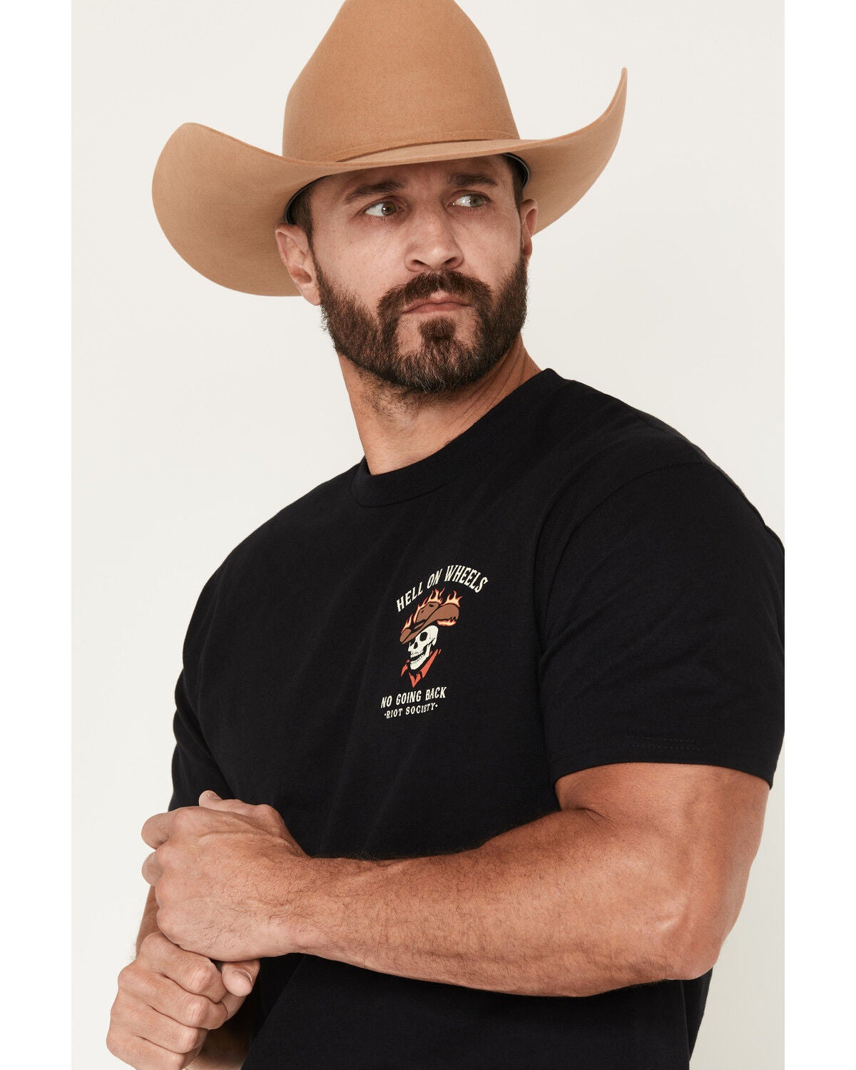 Image #3 - Riot Society Men's Hell on Wheels Short Sleeve Graphic T-Shirt, Black, hi-res