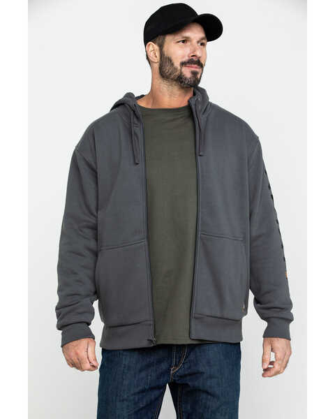 Image #3 - Ariat Men's Gray Rebar All-Weather Full Zip Work Hooded Sweatshirt - Big & Tall , Grey, hi-res