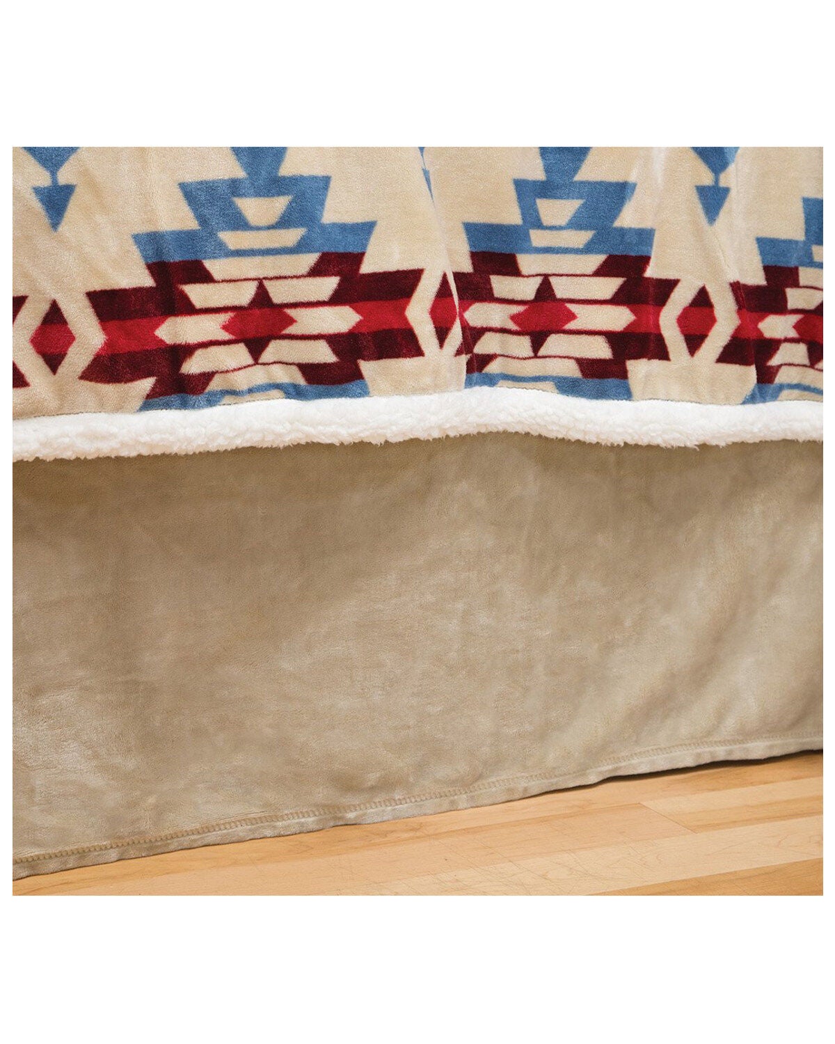 Carstens Home Cream / Khaki Solid Plush Velvet Bed Skirt - Twin Size, Brown, hi-res