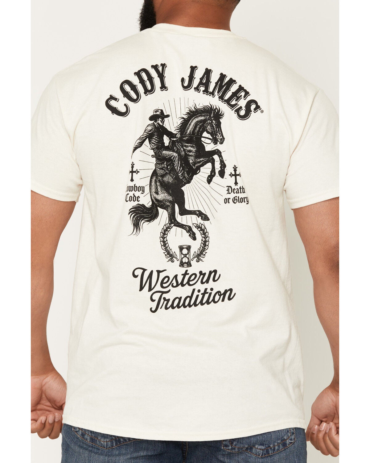 Image #3 - Cody James Men's Backtimes Up Short Sleeve Graphic T-Shirt, Cream, hi-res