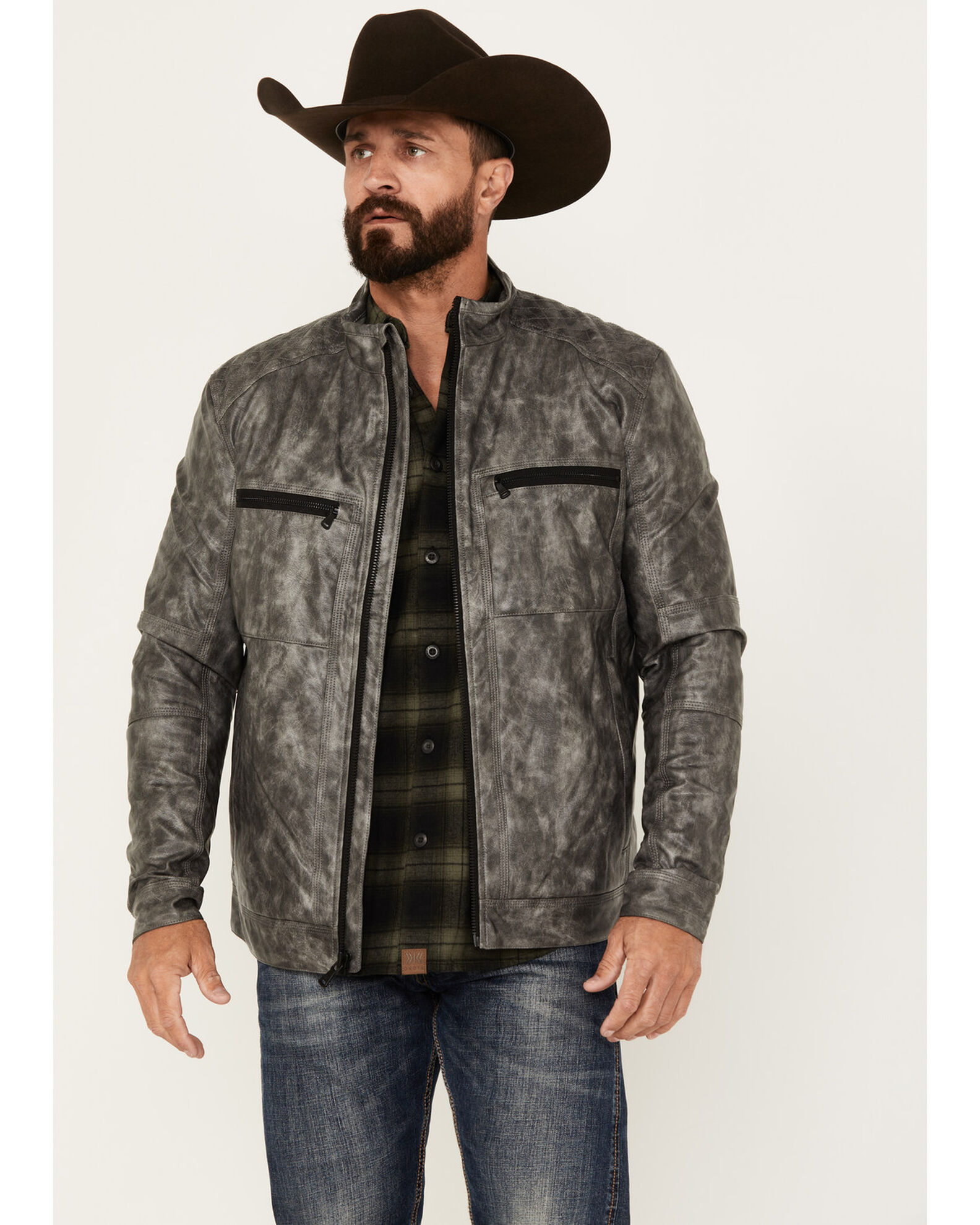 Cody james leather blazer sale