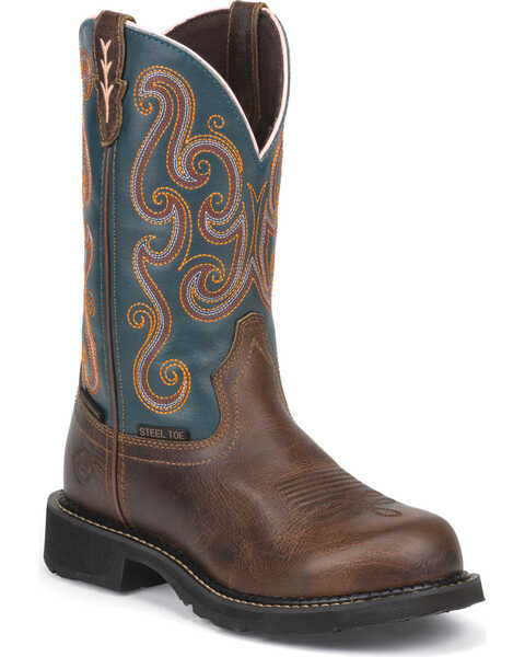 Image #1 - Justin Women's Gypsy Tasha EH Waterproof Work Boots - Steel Toe, , hi-res