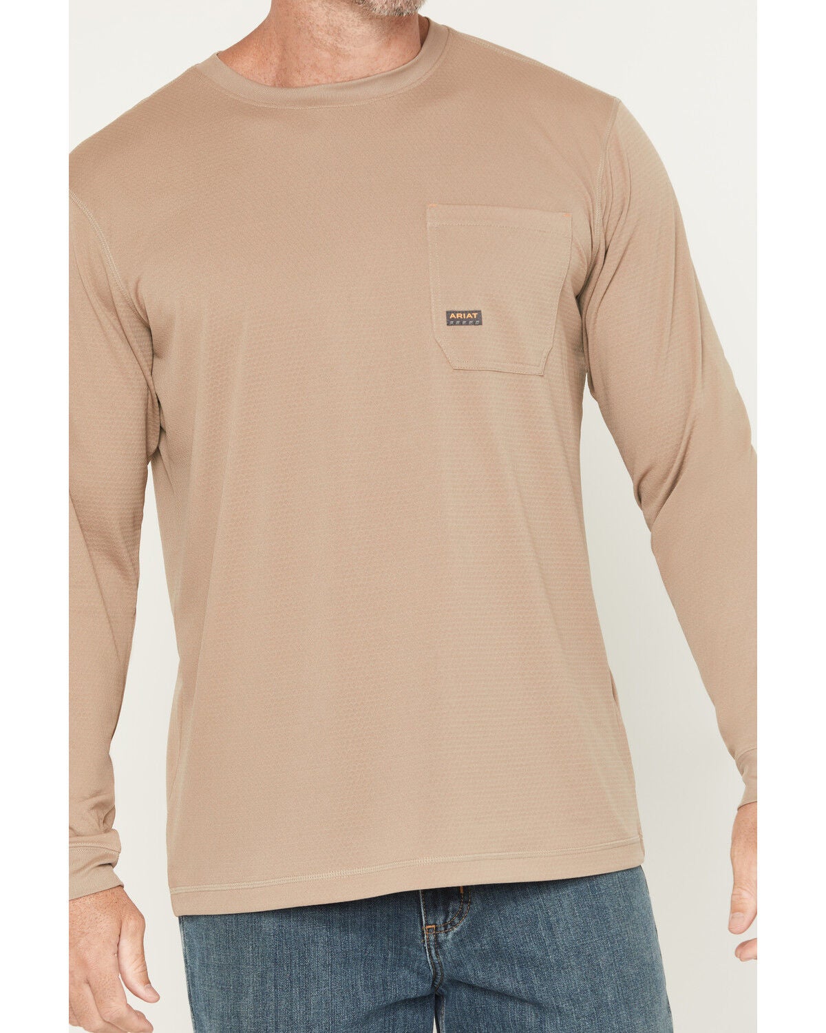 Image #3 - Ariat Men's Rebar Heat Fighter Long Sleeve Work Shirt, Beige, hi-res