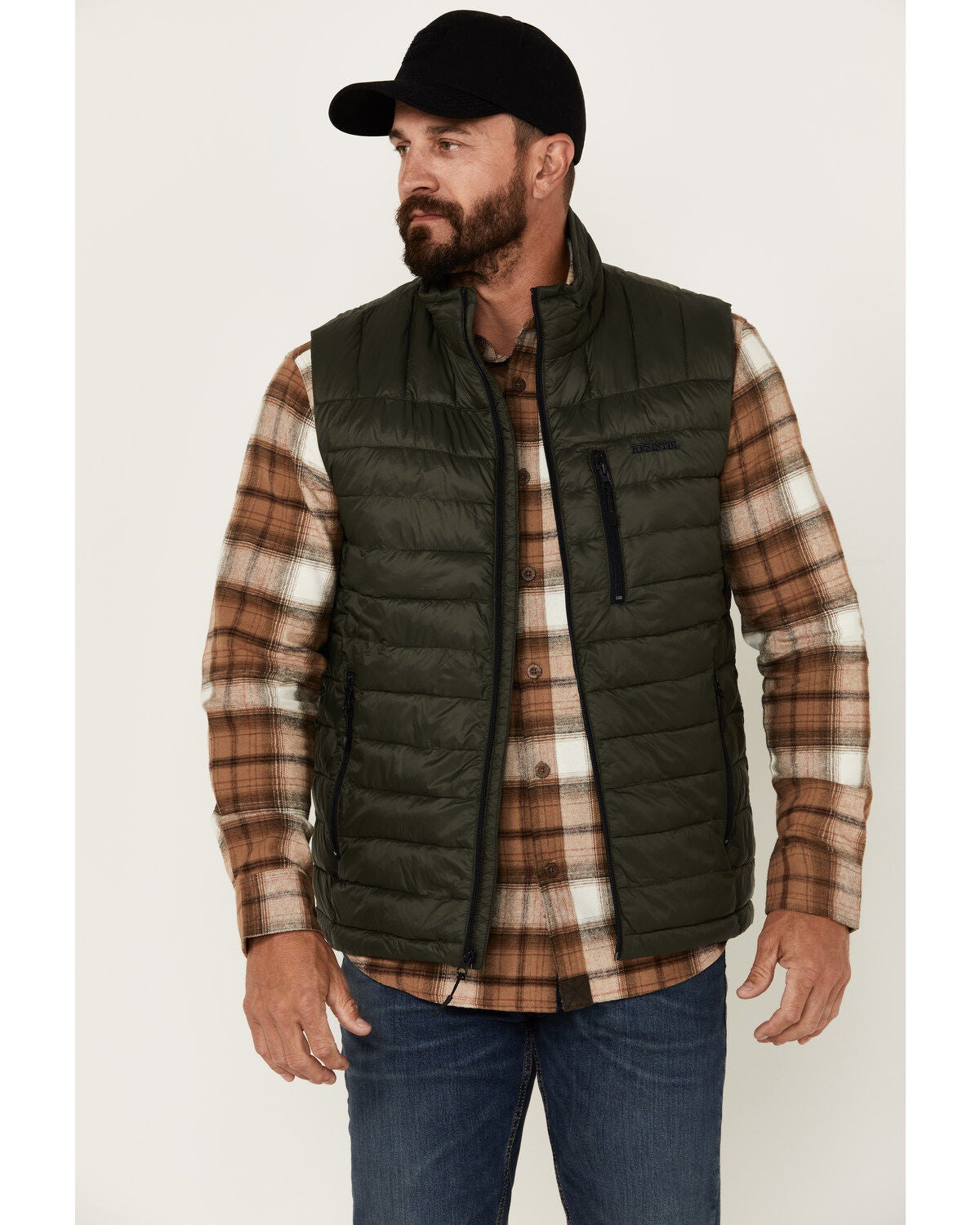 Resistol Men's Cold Bloq Puffer Vest, Olive, hi-res