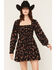 Image #1 - Saltwater Luxe Women's Ralph Floral Print Long Sleeve Mini Dress, Black, hi-res