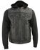 Image #1 - Milwaukee Leather Men's Leather Concealed Carry Vest with Reflective Skulls and Removeable Hoodie - 3X, Black, hi-res