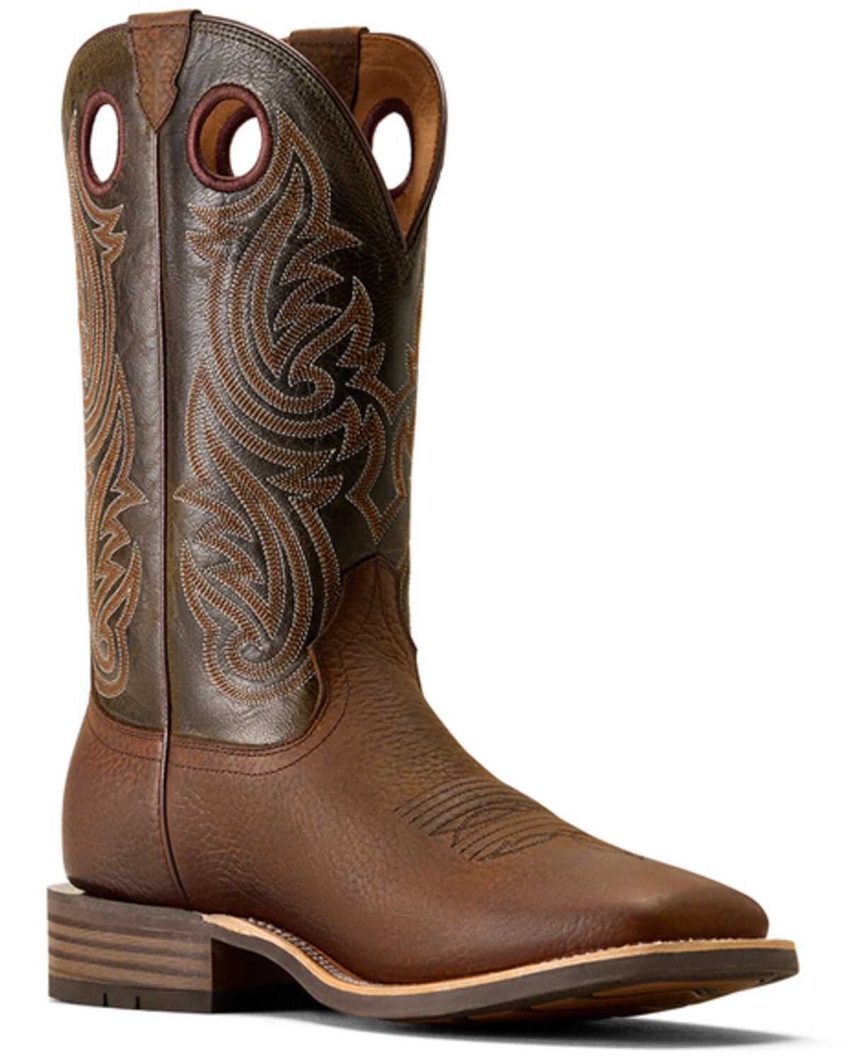 Ariat Men's HIghland Toughstock Performance Western Boots - Broad Square Toe, Brown, hi-res