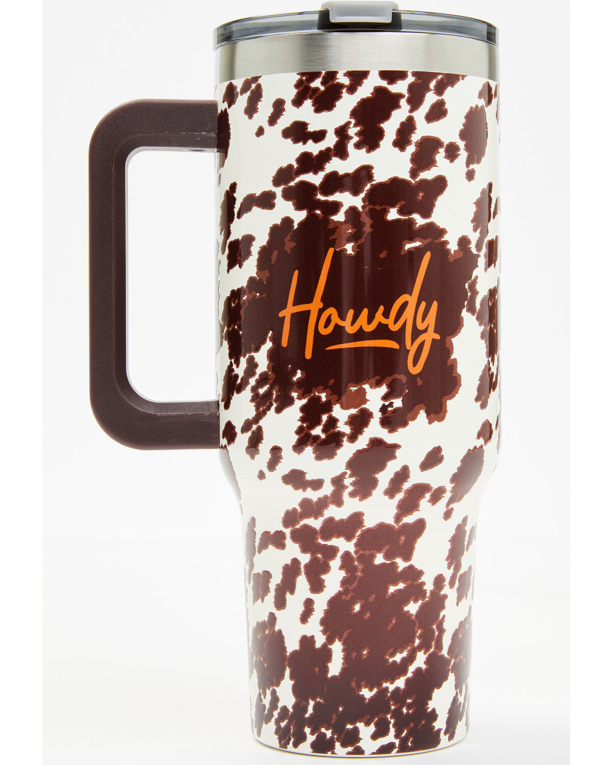Image #1 - Boot Barn 40oz Howdy Tumbler with Handle, Brown, hi-res