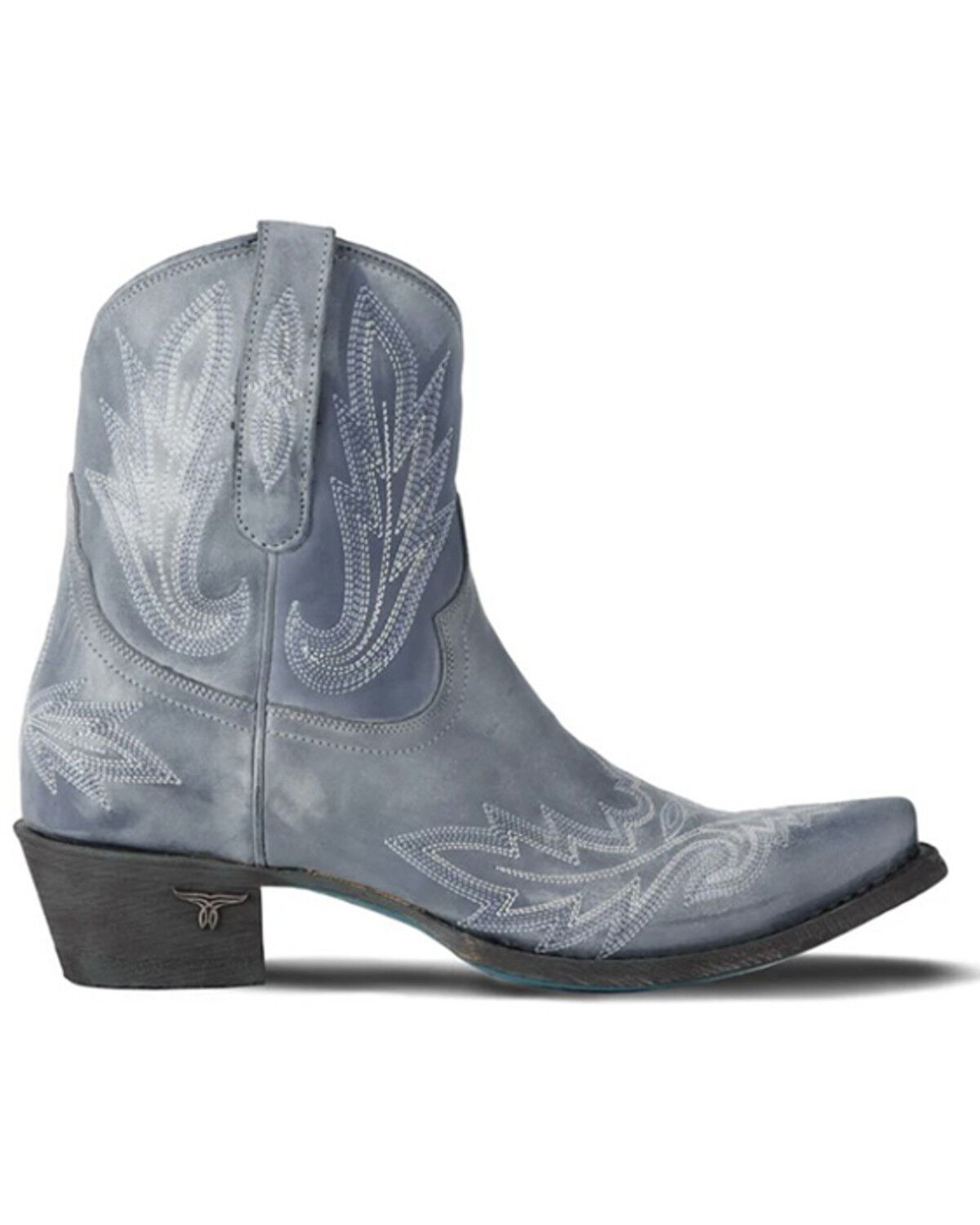 Image #2 - Lane Women's Lexington Western Booties - Snip Toe, Blue, hi-res