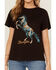Image #3 - Wrangler Women's Horse Logo Short Sleeve Graphic Tee, Brown, hi-res