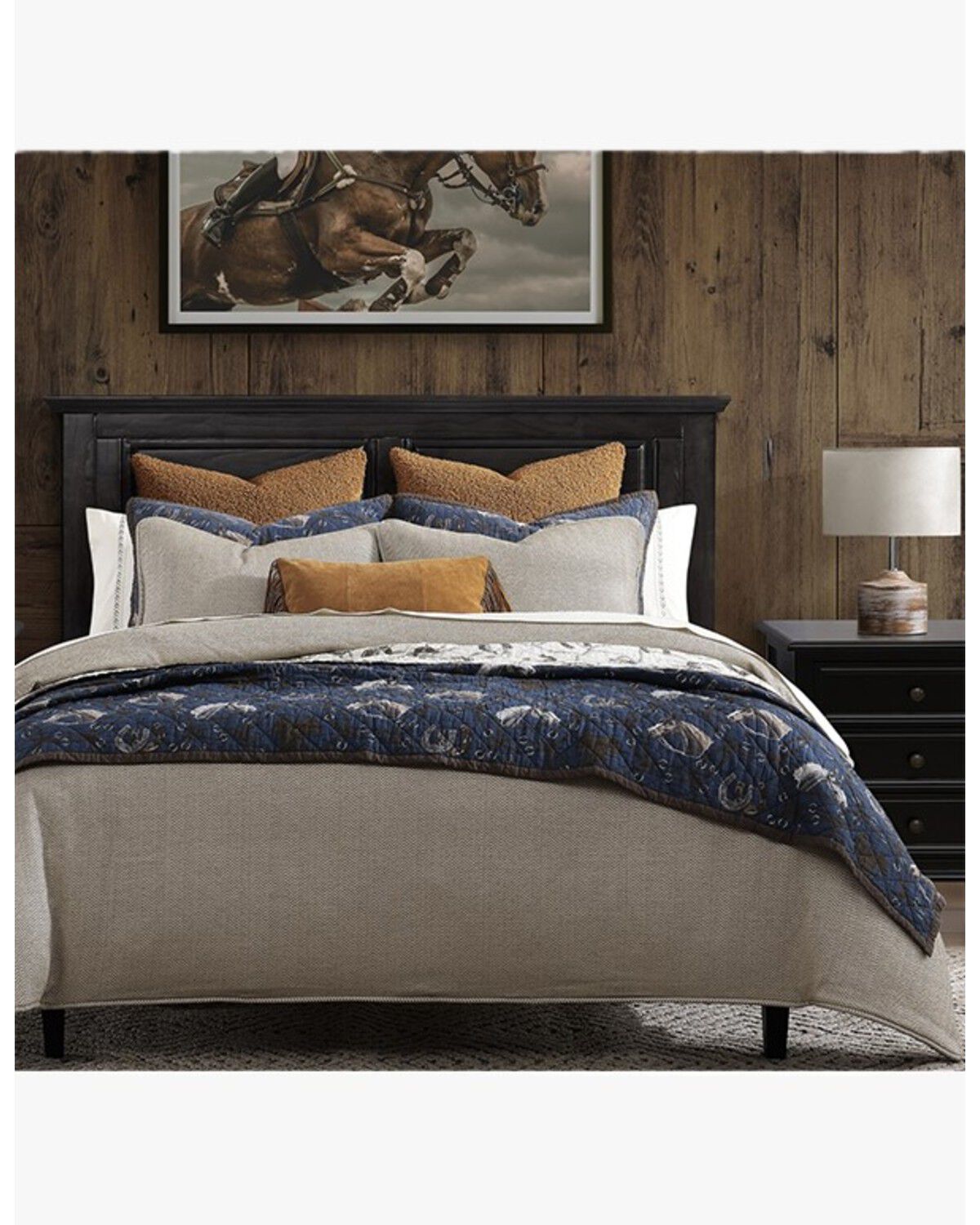 Image #2 - HiEnd Accents Saratoga Reversible Twin Size Quilt Set - 2 Piece, Navy, hi-res