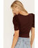 Image #4 - Shyanne Women's Crochet Sleeve Top, Mahogany, hi-res