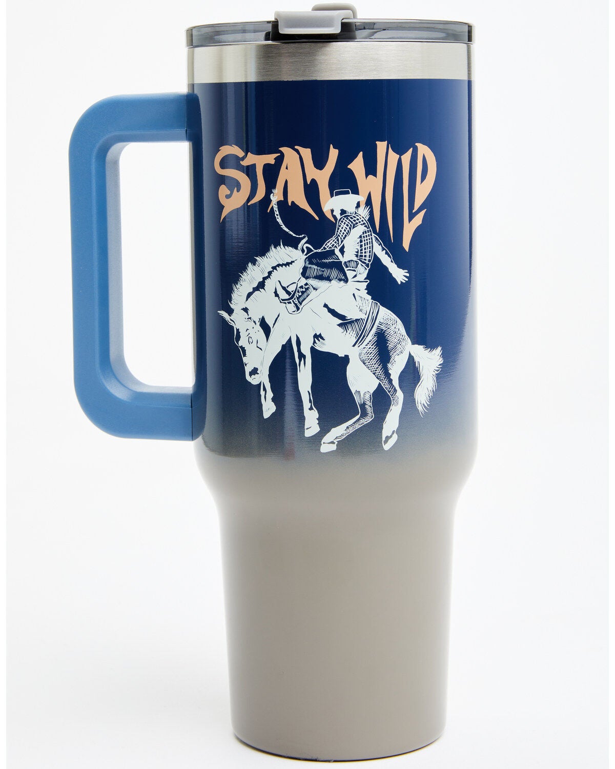 Boot Barn 40oz Take Stay Wild With Handle, Navy, hi-res