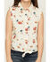 Image #3 - Shyanne Girls' Floral Print Sleeveless Snap Western Shirt, Oatmeal, hi-res