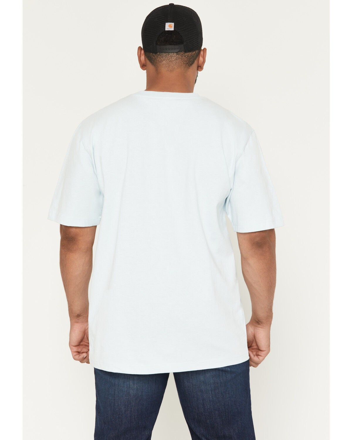 Image #4 - Carhartt Men's Loose Fit Heavyweight Short Sleeve Pocket T-Shirt, Light Blue, hi-res