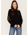 Stetson Women's Floral Embroidered Long Sleeve Snap Western Shirt, Black, hi-res