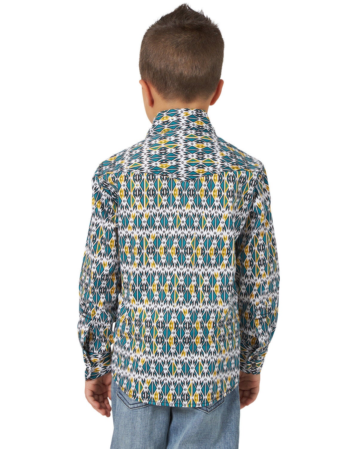 Image #2 - Wrangler 20X Boys' Advanced Comfort Southwestern Print Long Sleeve Western Shirt, , hi-res