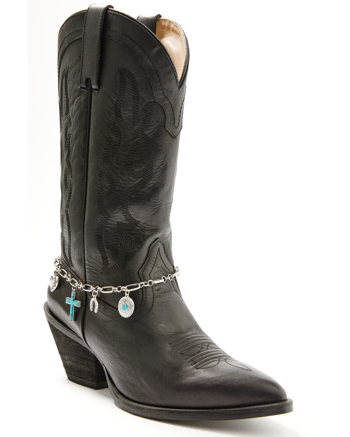 Image #1 - Shyanne Women's Turquoise Cross Charms Boot Bracelet, Silver, hi-res