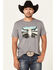 Image #1 - Rock & Roll Denim Men's Longhorn Graphic T-Shirt , Grey, hi-res