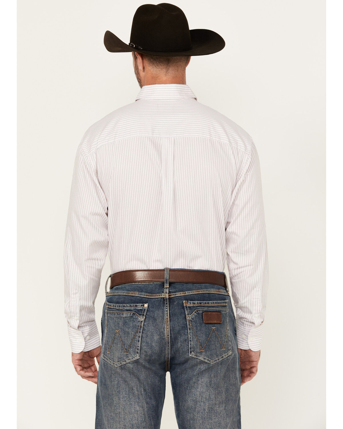Image #4 - Wrangler Men's Bucking Cancer Geo Print Long Sleeve Button-Down Western Shirt, White, hi-res