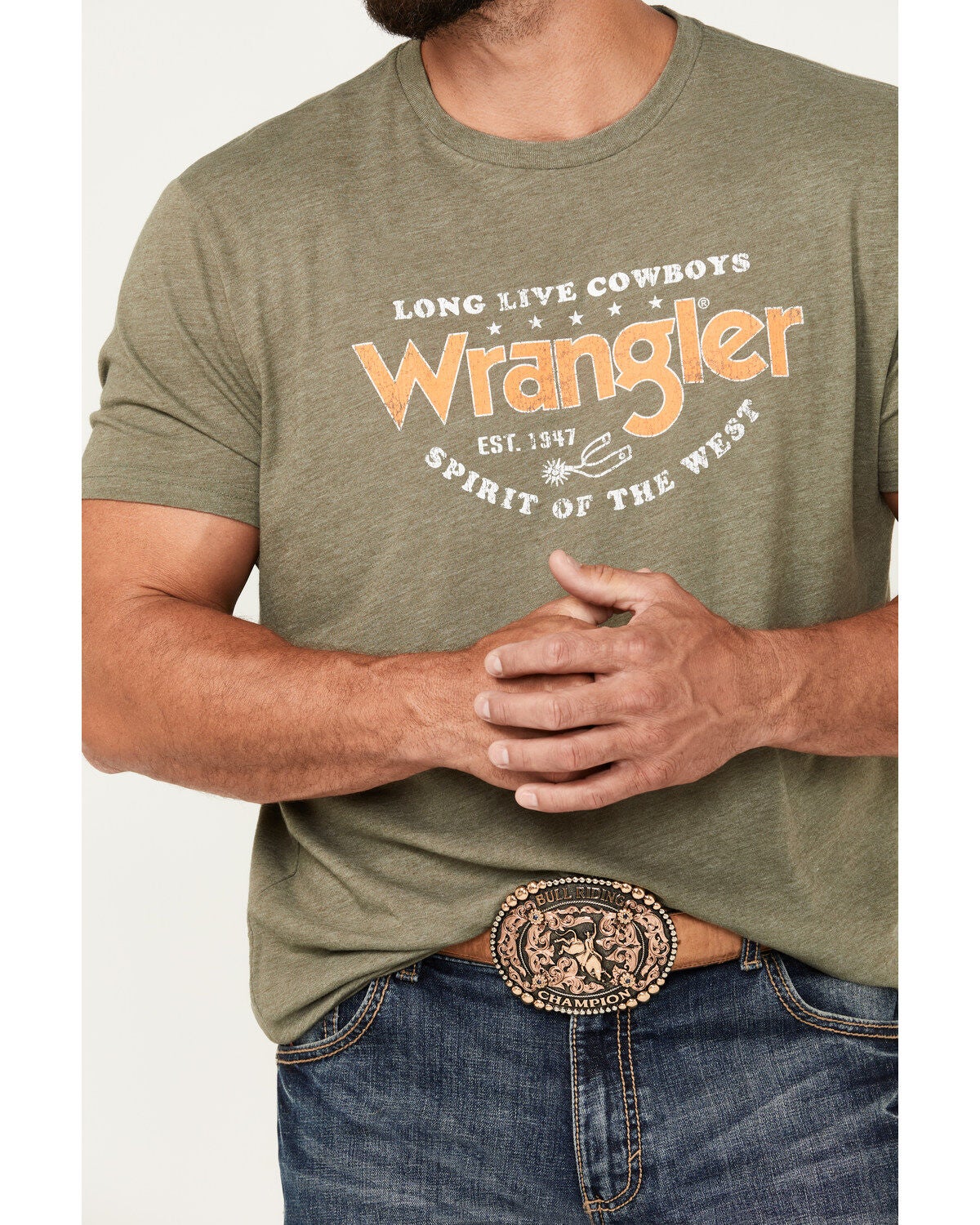 Image #3 - Wrangler Men's Boot Barn Exclusive Logo Short Sleeve Graphic T-Shirt, , hi-res