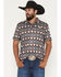Image #1 - Rock & Roll Denim Men's Southwestern Print Short Sleeve Button-Down Stretch Polo Shirt, Black, hi-res
