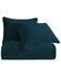 HiEnd Accents Deep Blue Stonewashed Cotton & Velvet 3-Piece King Quilt Set , Dark Blue, hi-res