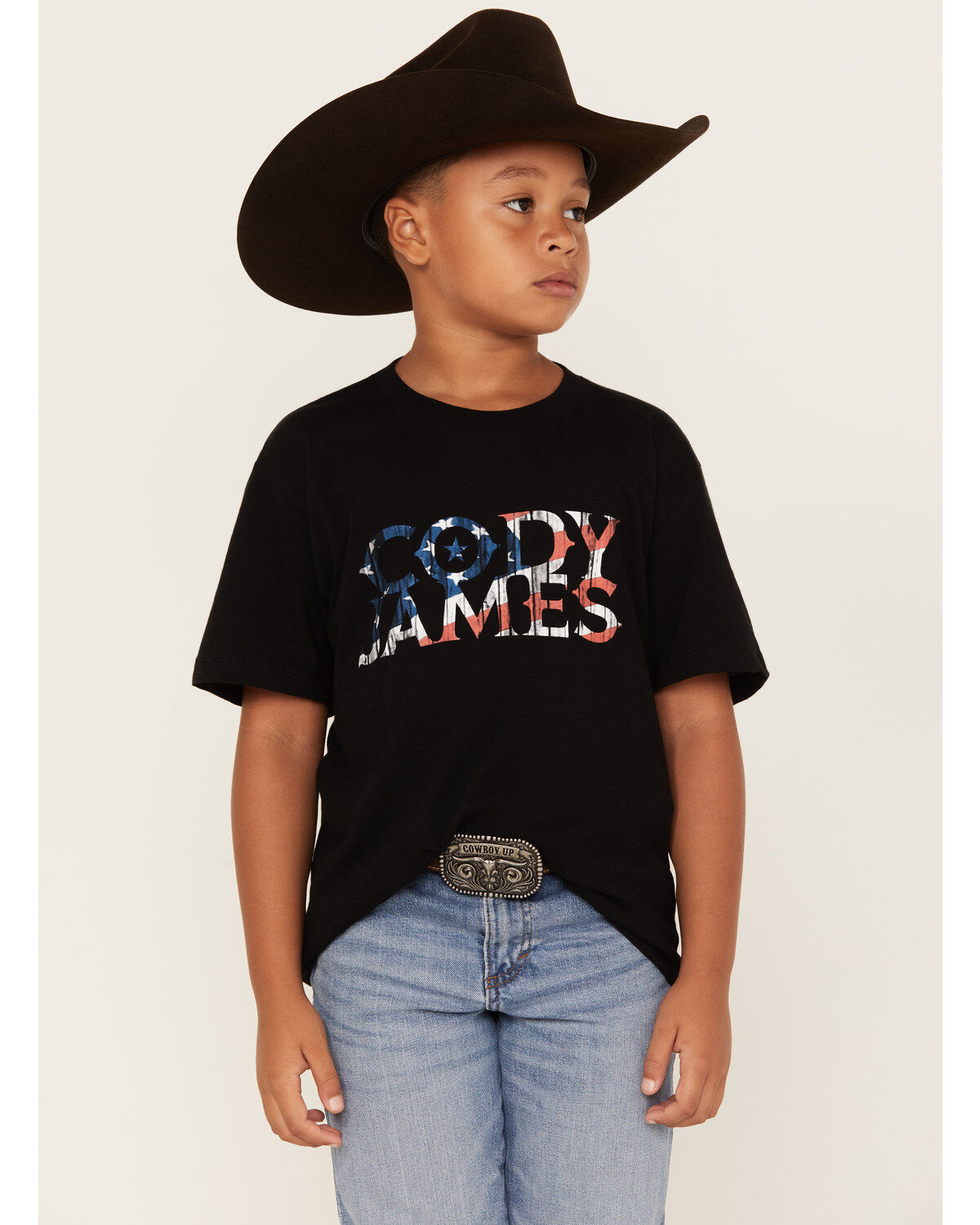 Image #2 - Cody James Boys' Americana Logo Short Sleeve Graphic T-Shirt, Black, hi-res