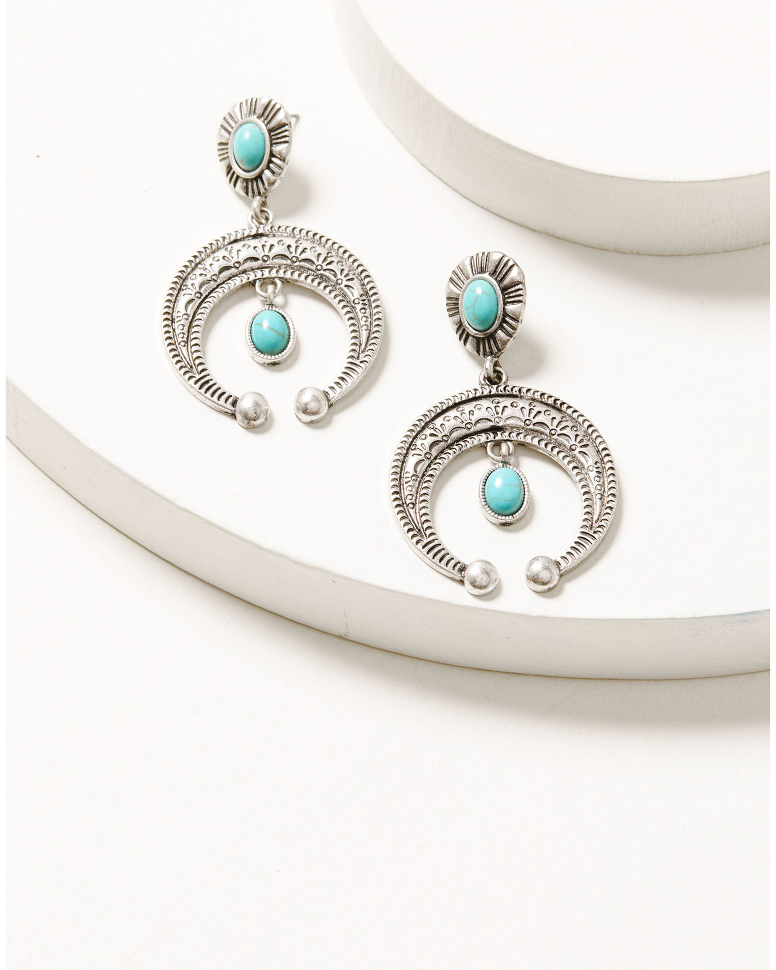 Shyanne Women's Silver & Turquoise Crescent Earrings