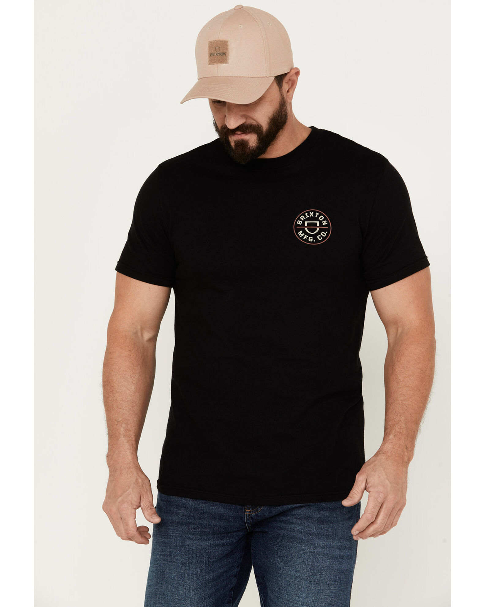 Brixton Men s Crest II Logo Short Sleeve T Shirt Pueblo Mall