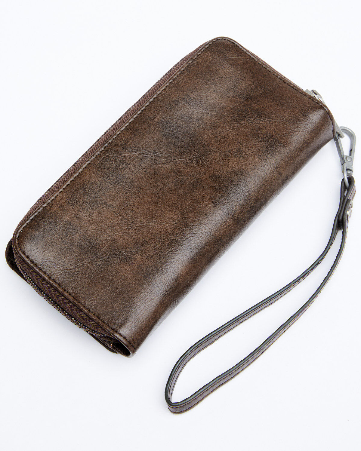 Image #2 - Shyanne Women's Cassidy Turquoise Tooled Wristlet Wallet, Chocolate/turquoise, hi-res