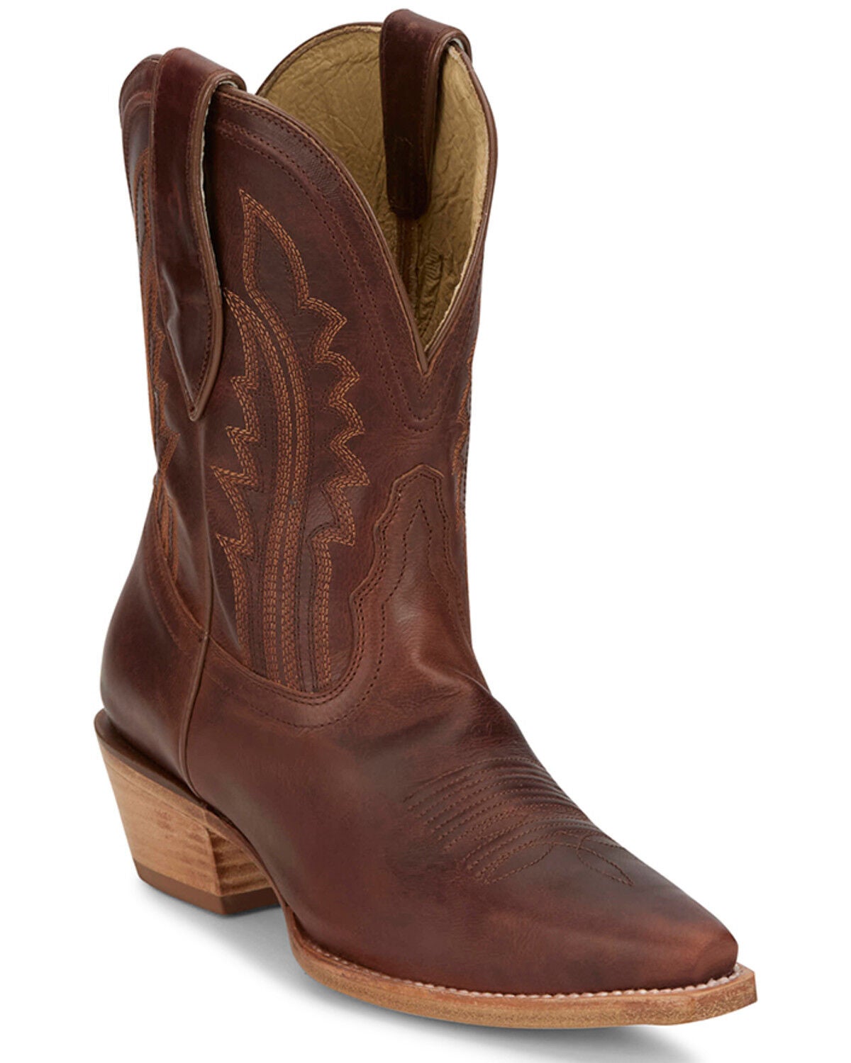 Tony Lama Women's Areli Western Booties - Snip Toe, Cognac, hi-res