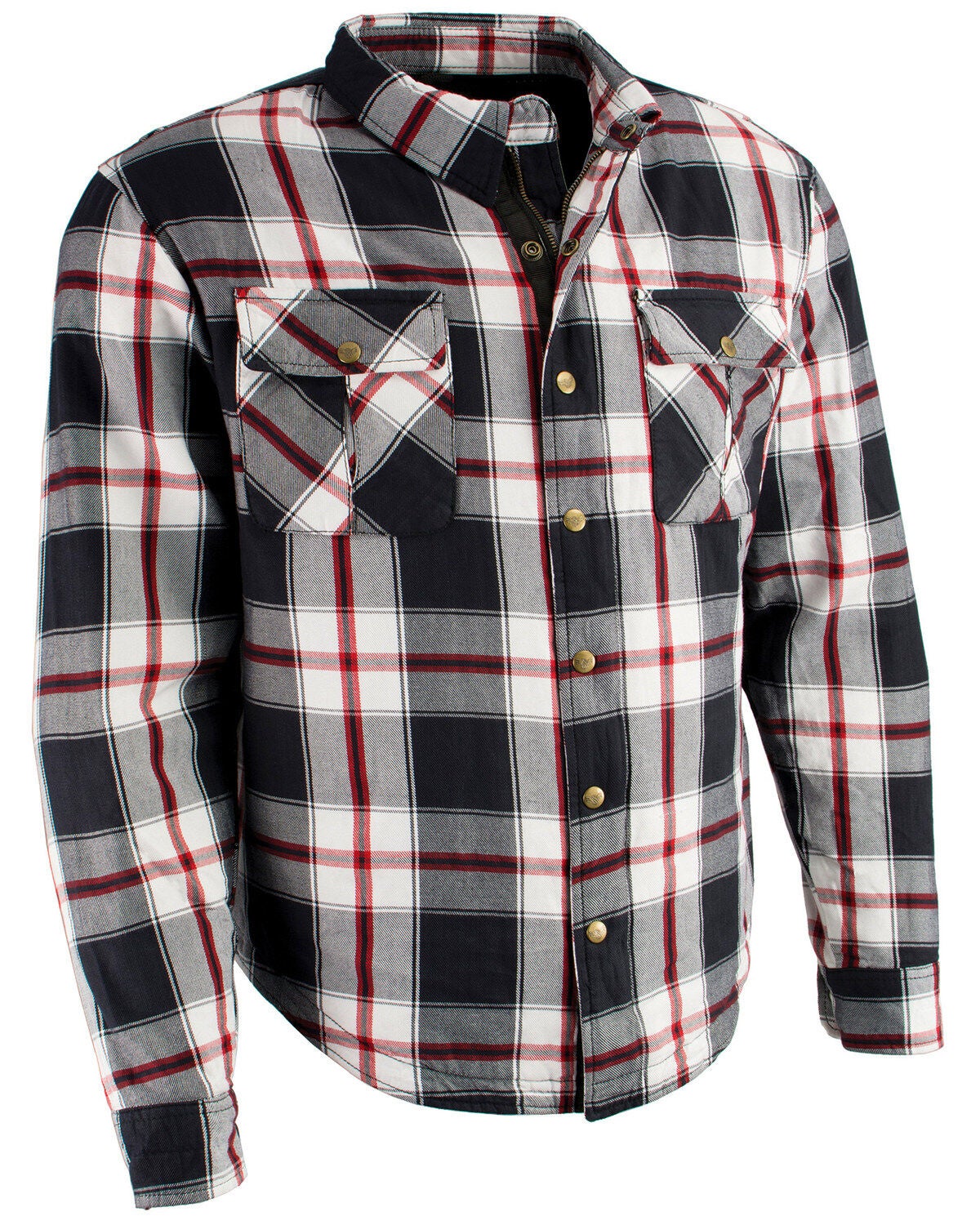 Milwaukee Performance Men's Aramid Reinforced Plaid Flannel Biker Shirt - Big & Tall, Black/red, hi-res