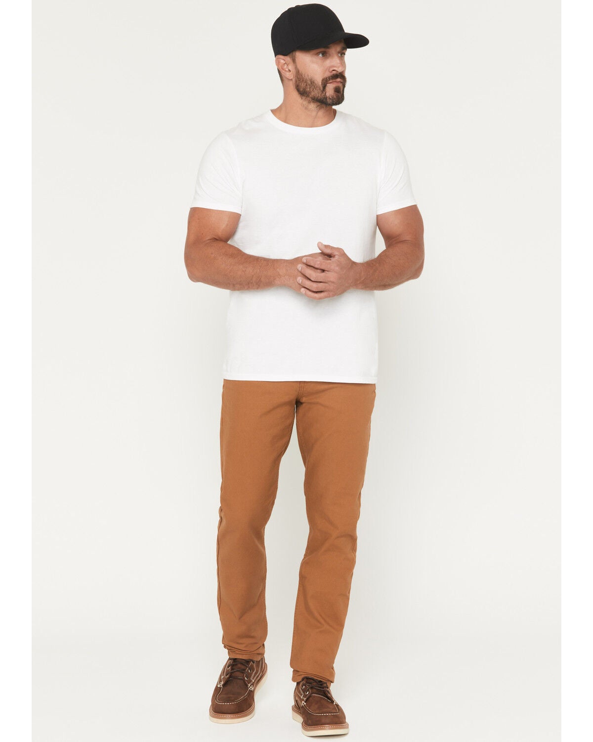 Carhartt Men's Slim Tapered Rugged Flex&reg; Duck Work Pants, Brown, hi-res